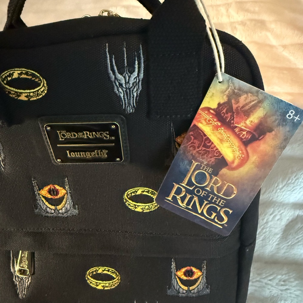 Loungefly Exclusive Lord of Rings Sauron AOP Canvas Mini Backpack - Picture 6 of 11